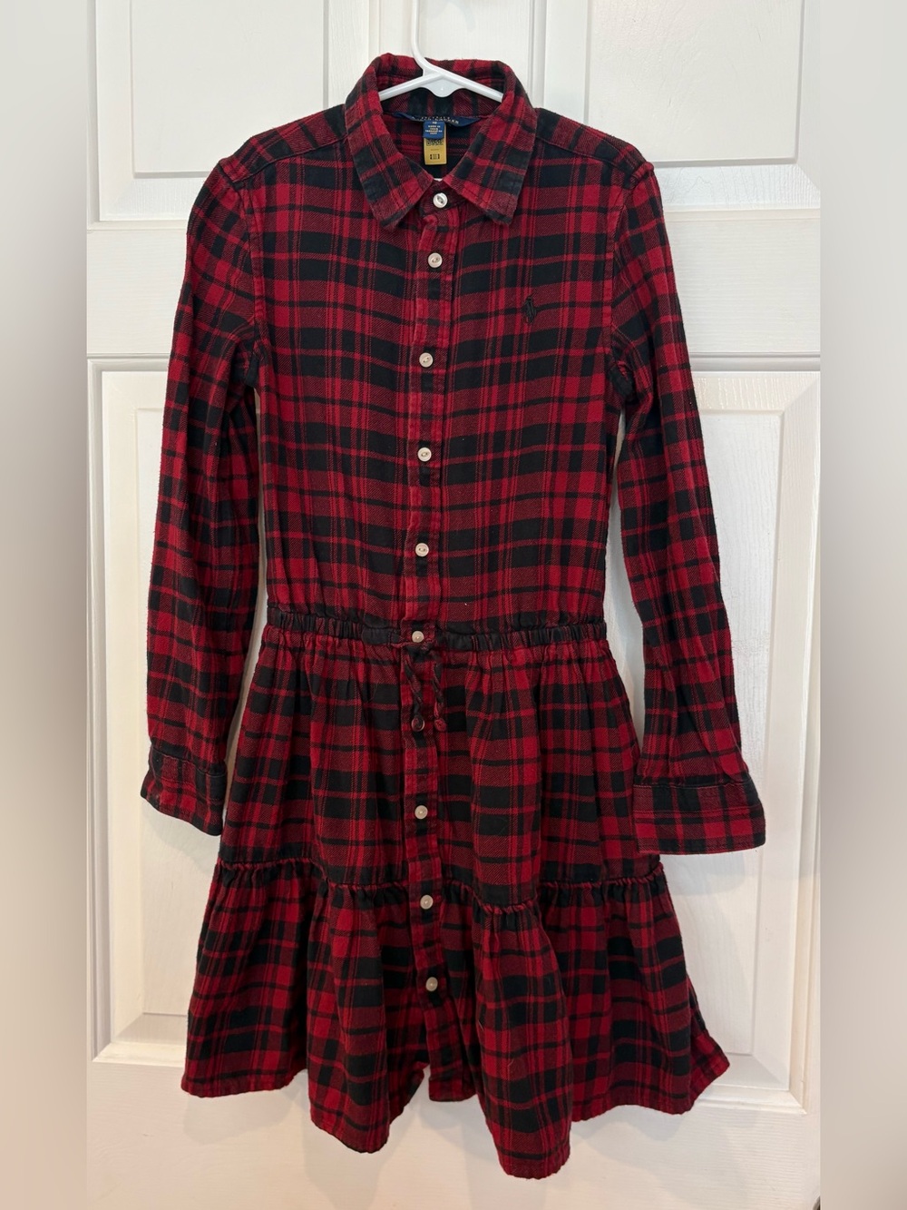 POLO Ralph Lauren Girls Long Sleeve Red Plaid Dress Size 10